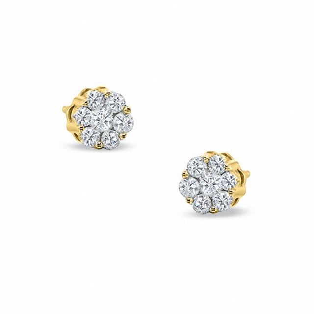 0.33 CT. T.W. Diamond Flower Stud Earrings in 10K Gold|Peoples Jewellers