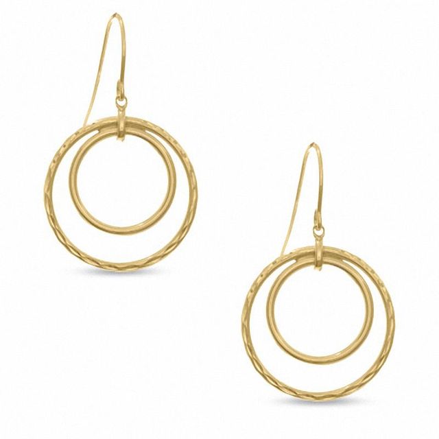 14K Gold Double Hoop Earrings|Peoples Jewellers