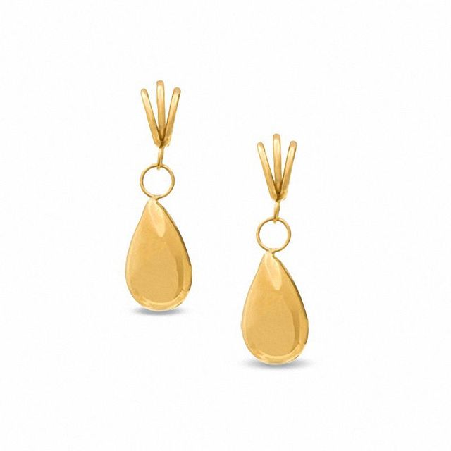 14K Gold Short Teardrop Dangle Earrings|Peoples Jewellers