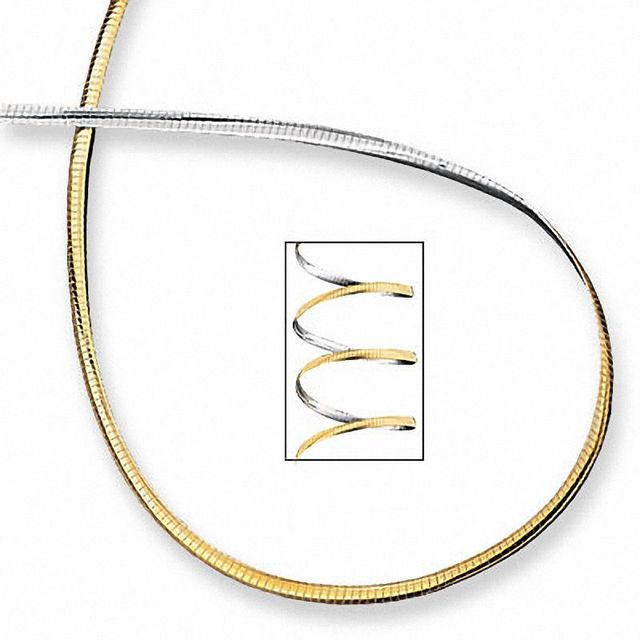 Reversible 2.0mm Omega Necklace in 10K Gold - 17"