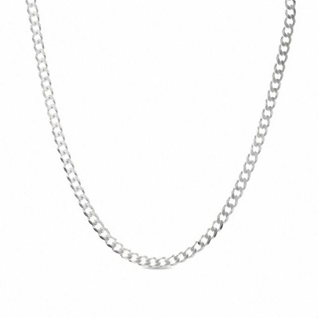 7.8mm Curb Chain Necklace in Sterling Silver - 24