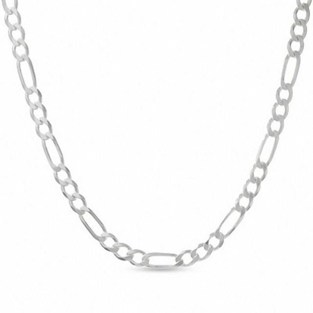 Men's 8.2mm Figaro Chain Necklace in Sterling Silver - 24"|Peoples Jewellers