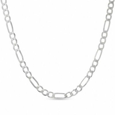 Men's 8.2mm Figaro Chain Necklace in Sterling Silver - 24"|Peoples Jewellers