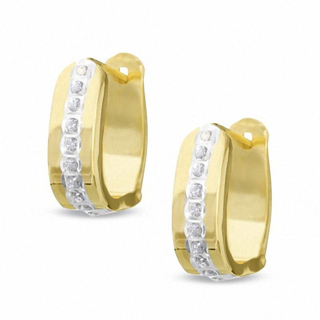 Diamond Fascination™ 14K Gold Hoop Earrings|Peoples Jewellers