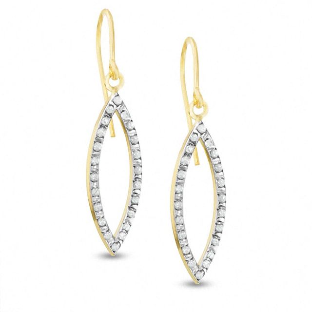 Diamond Fascination™ Marquise Dangle Earrings in 14K Gold|Peoples Jewellers