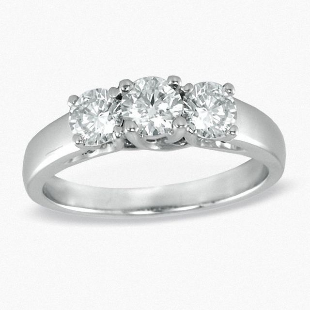 1.00 CT. T.W. Diamond Three Stone Ring in 14K White Gold|Peoples Jewellers