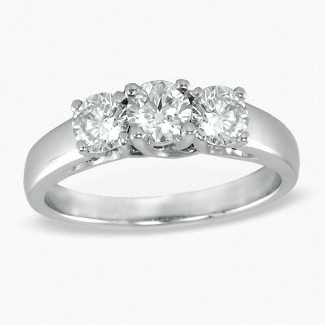 1.00 CT. T.W. Diamond Three Stone Ring in 14K White Gold