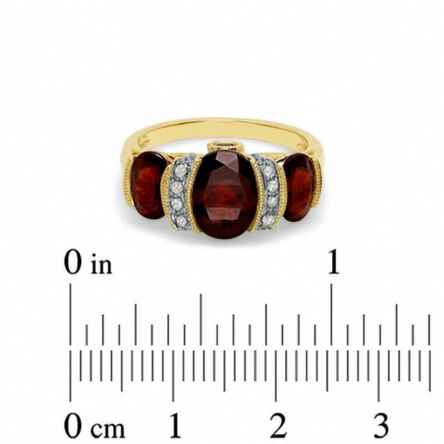 Oval Garnet and Diamond Ring in 10K Gold