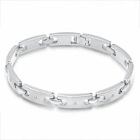 Men's Diamond Accent Bracelet in Stainless Steel - 8.25"|Peoples Jewellers