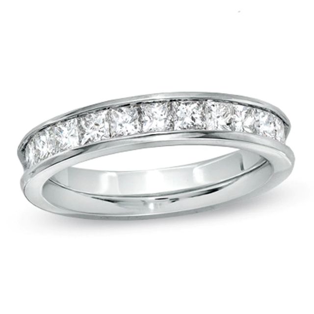0.99 CT. T.W. Princess-Cut Diamond Wedding Band in 14K White Gold|Peoples Jewellers