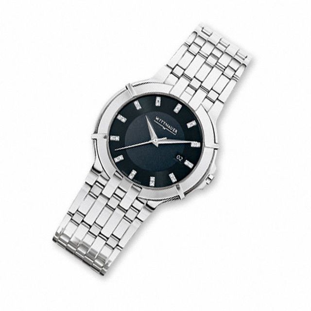 Men's Wittnauer Warwick Diamond Accent Watch with Black Dial (Model: 10D009)|Peoples Jewellers