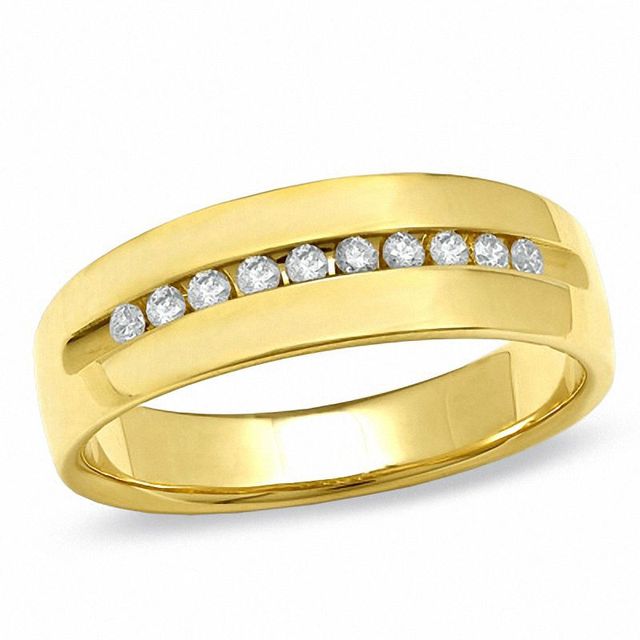 Men's 0.25 CT. T.W. Diamond Wedding Band in 14K Gold|Peoples Jewellers