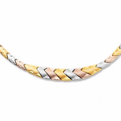 Stampato Necklace in 10K Tri-Tone Gold - 17"|Peoples Jewellers