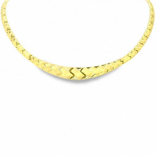 Graduated Stampato Necklace in 10K Gold - 17"