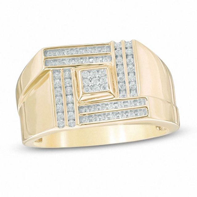 Men's 0.38 CT. T.W. Diamond Matrix Ring in 10K Gold|Peoples Jewellers