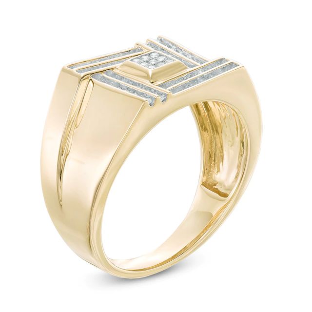 Men's 0.38 CT. T.W. Diamond Matrix Ring in 10K Gold