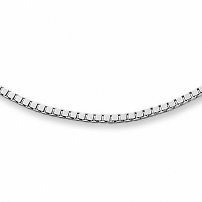 025 Gauge Box Chain Necklace in 14K White Gold|Peoples Jewellers