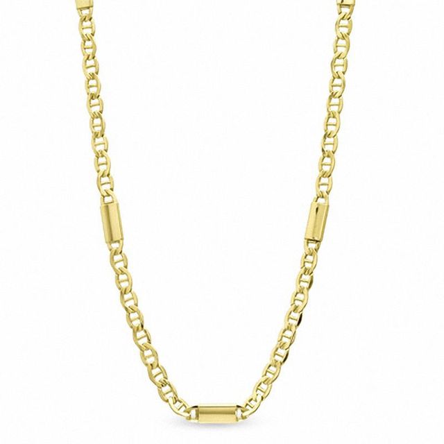 Men's 5.75mm Mariner Bar Chain Necklace in 10K Gold - 22"|Peoples Jewellers