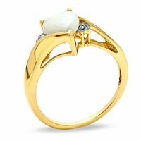 7.0mm Heart-Shaped Opal and Diamond Ring in 10K Gold|Peoples Jewellers