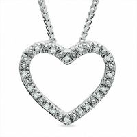 Heart Pendant with Diamond Accents in Sterling Silver|Peoples Jewellers