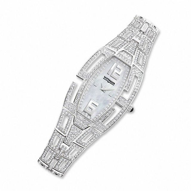 Ladies' Wittnauer Crystal Accent Watch with Tonneau Mother-Of-Pearl Dial (Model: 10L020)|Peoples Jewellers