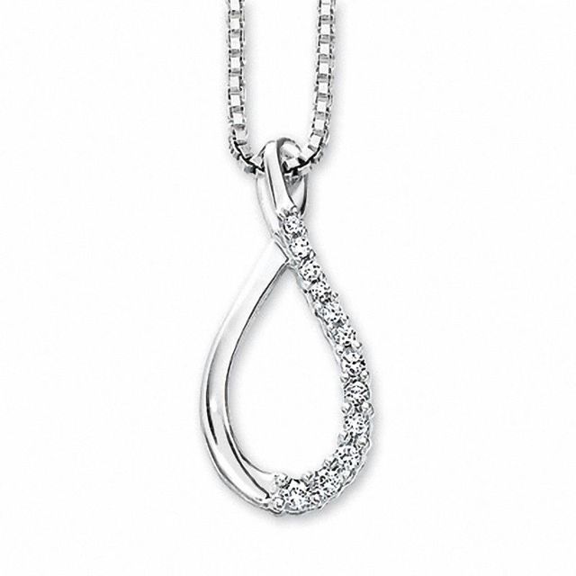0.10 CTW Diamond Accent Infinity Pendant in Sterling Silver|Peoples Jewellers