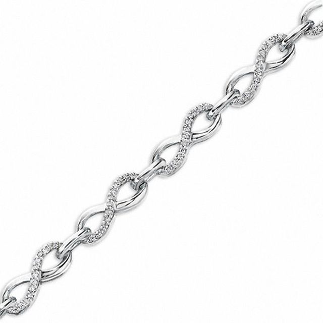 0.33 CT. T.W. Diamond Infinity Bracelet in Sterling Silver|Peoples Jewellers