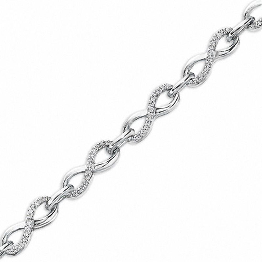0.33 CT. T.W. Diamond Infinity Bracelet in Sterling Silver|Peoples Jewellers
