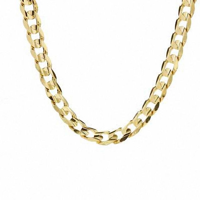 Men's 8.6mm Concave Curb Chain Necklace in 10K Gold - 22"|Peoples Jewellers