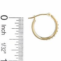 Diamond Fascination™ Small Round Hoop Earrings in 14K Gold|Peoples Jewellers