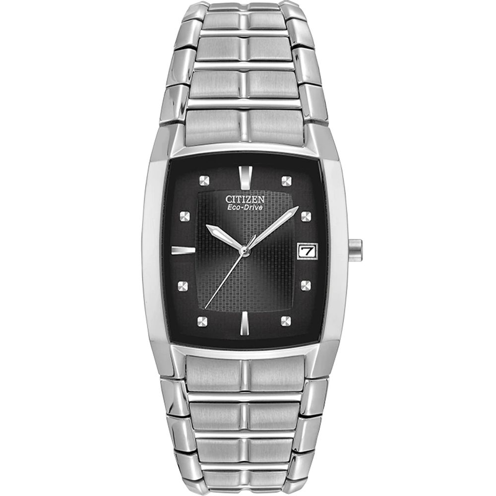 Men's Citizen Eco-Drive® Watch with Tonneau Black Dial (Model: BM6550-58E)|Peoples Jewellers