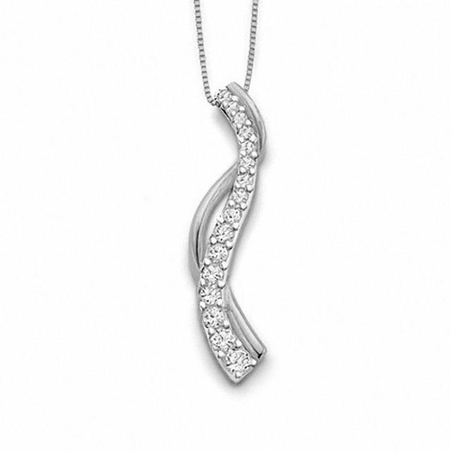 0.25 CT. T.W. Journey Diamond Vine Pendant in 10K White Gold|Peoples Jewellers