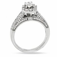 1.00 CT. T.W. Certified Oval Diamond Solitaire Engagement Ring in 14K White Gold|Peoples Jewellers