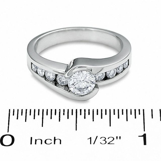 1.00 CT. T.W. Diamond Bezel Set Engagement Ring in 14K White Gold