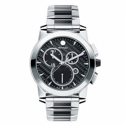 Men's Movado Vizio Stainless Steel Watch with Carbon Fibre Dial with Carbon and Rubber Strap (Model: 0606083)|Peoples Jewellers