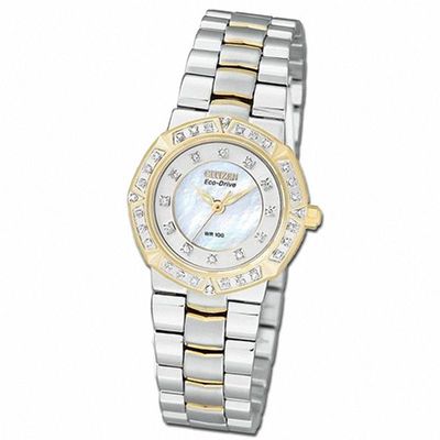 Ladies' Citizen Eco-Drive® Serano Two-Tone Watch with Diamond Bezel (Model: EP5834-55D)|Peoples Jewellers
