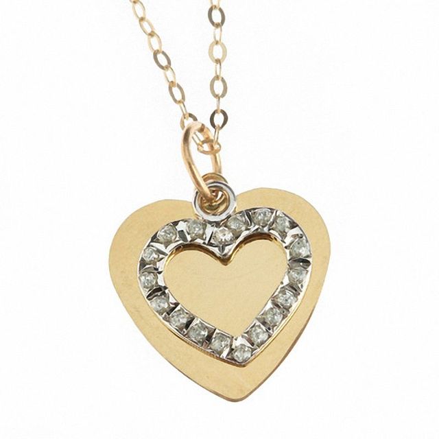 Diamond Fascination™ Shadow Heart Pendant in 14K Gold|Peoples Jewellers