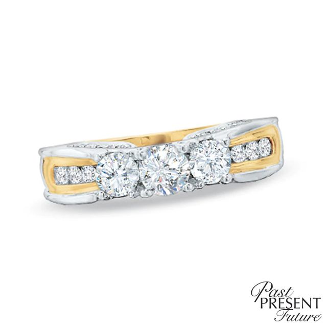 1.00 CT. T.W. Diamond Three Stone Ring in 14K Two-Tone Gold|Peoples Jewellers