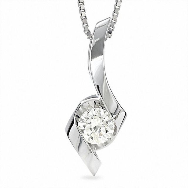 Sirena™ 0.50 CT. Diamond Solitaire Pendant in 14K White Gold|Peoples  Jewellers