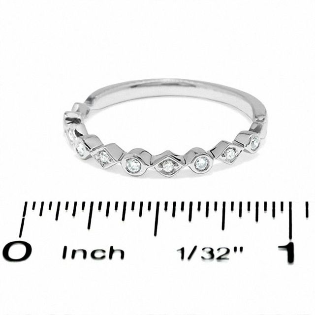 Round and Kite Diamond Accent Stackable Band in 14K White Gold|Peoples Jewellers