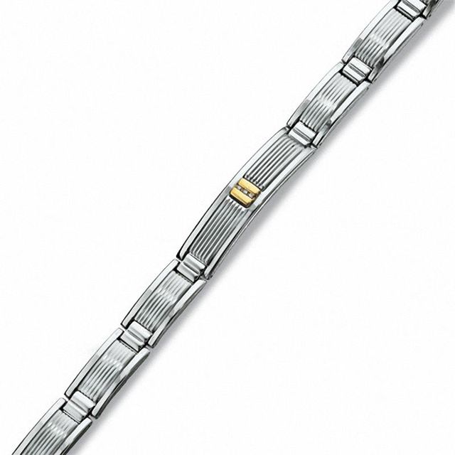 Men's 10K Gold and Stainless Steel Bracelet