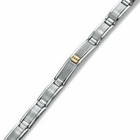 Men's 10K Gold and Stainless Steel Bracelet|Peoples Jewellers