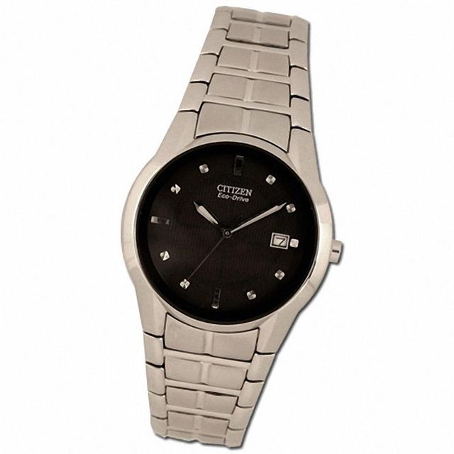 Men's Citizen Eco-Drive® Stainless Steel Watch with Black Dial (Model: BM6670-56E)|Peoples Jewellers