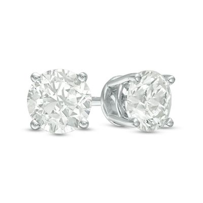 3.00 CT. T.W. Certified Diamond Solitaire Stud Earrings in 14K White Gold (J/I3)|Peoples Jewellers