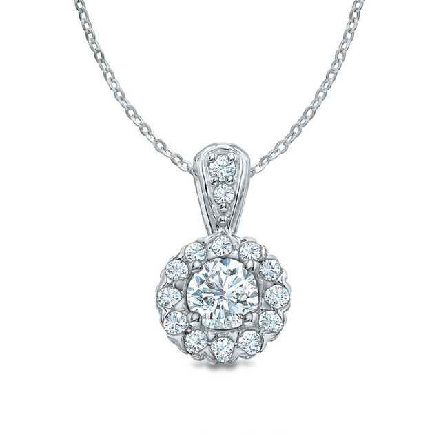 Celebration Canadian Lux® 0.50 CT. T.W. Certified Diamond Pendant in 14K White Gold (I/SI2)