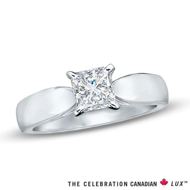 Celebration Canadian Lux® 0.50 CT. Princess-Cut Diamond Solitaire Engagement Ring in 18K White Gold (I/SI2)|Peoples Jewellers