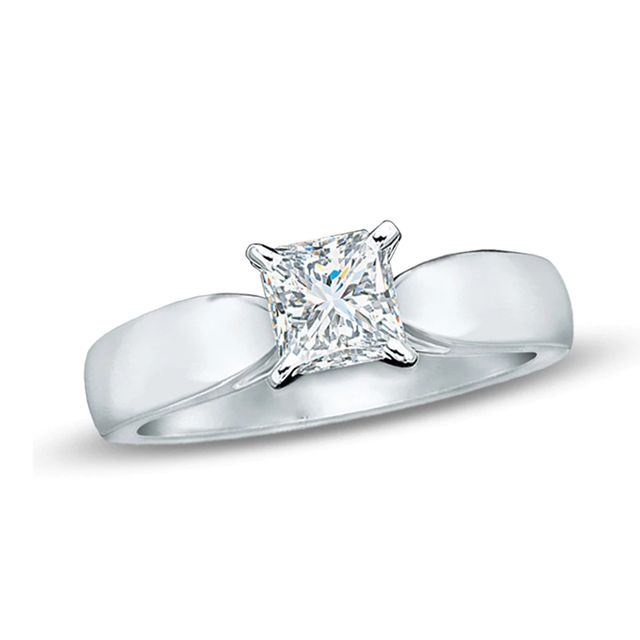 Celebration Canadian Lux® 1.00 CT. Princess-Cut Certified Diamond Engagement Ring in 14K White Gold (I/SI2)|Peoples Jewellers