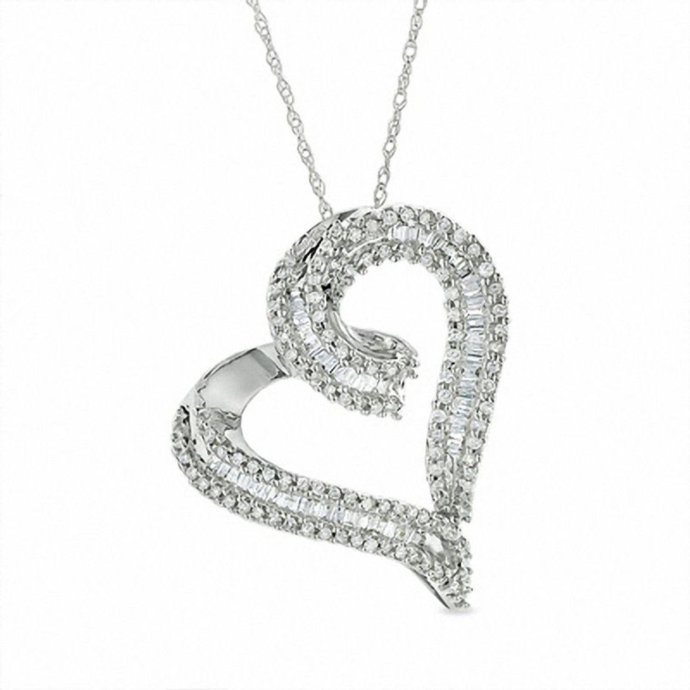 0.50 CT. T.W. Diamond Heart Pendant in 10K White Gold|Peoples Jewellers