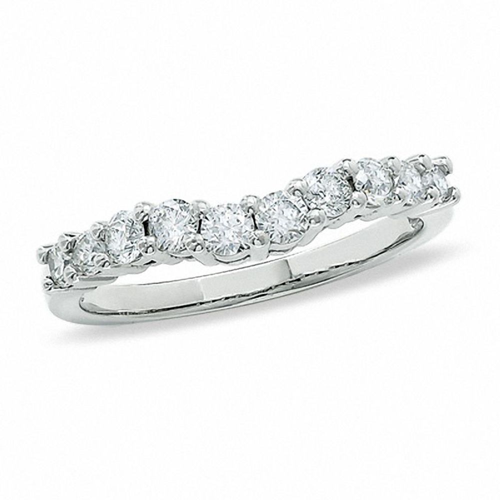 0.50 CT. T.W. Diamond Contour Wedding Band in 14K White Gold|Peoples Jewellers