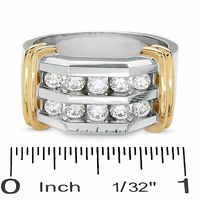 Men's 1.00 CT. T.W. Diamond Double Row Band in 14K Two-Tone Gold|Peoples Jewellers